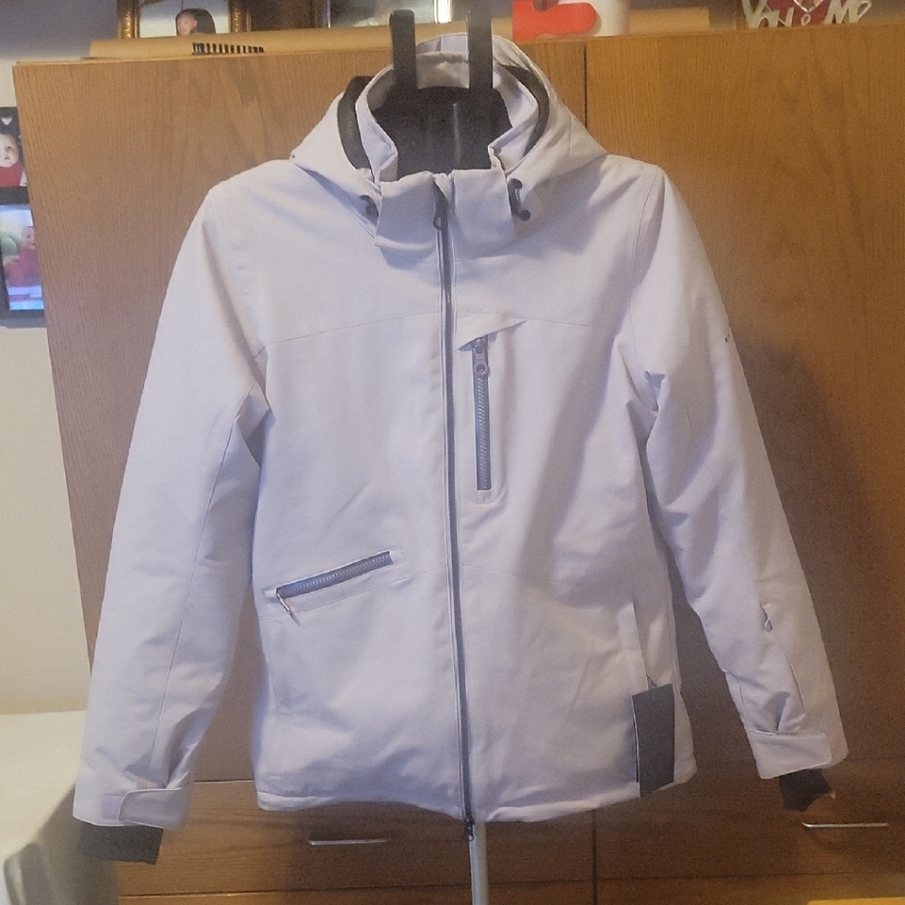 Women's White Ski & Snow Jacket with Hood